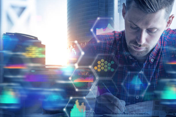 istock Paperwork with business hologram 926211764