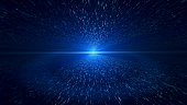 Light Beam, Blue Particle Background