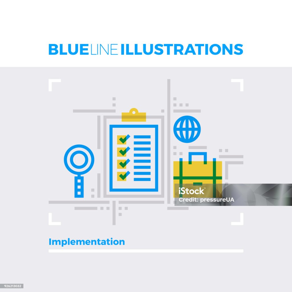 Program Implementation Blue Icon Implementation Blue Line Illustration Stock Illustration - Download ...