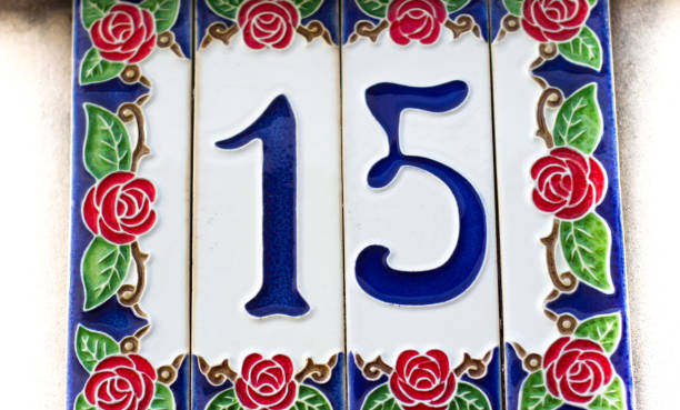 istock Italy: Antique Ceramic Number 15 Street Address Tile 926216652