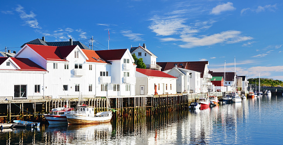 Henningsvær is a fishing village located on Lofoten islands, Norway
