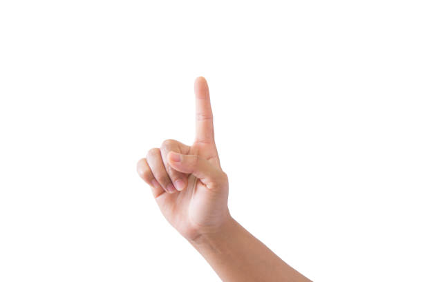 istock Close up hand symbol on white background 926223516