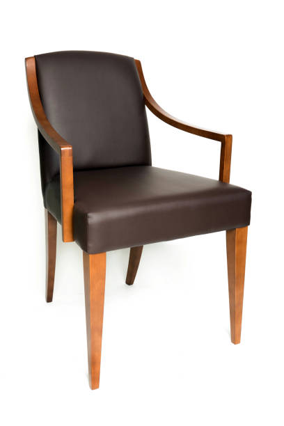 istock Brown leather chair isolated on white background 926223546