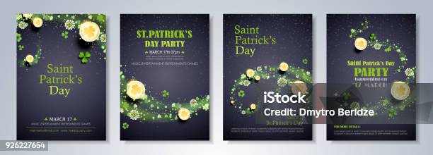 Saint Patrick Day Celebration Flyer Vecteurs libres de droits et plus d'images vectorielles de Saint Patrick - Saint Patrick, Invitation, Trèfle