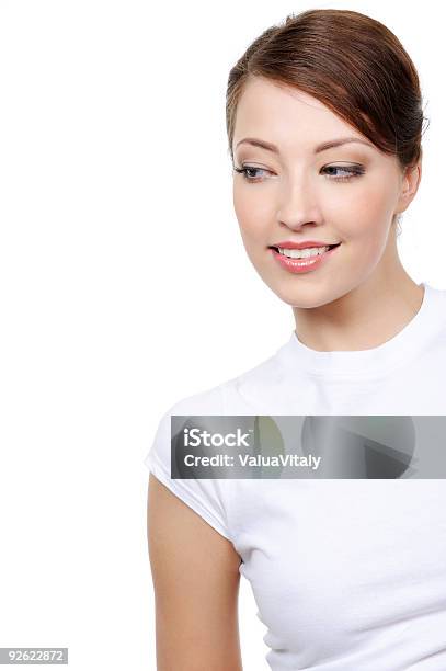 Cute Female Looking Side Stock Photo - Download Image Now - 20-29 Years, Adult, Adults Only