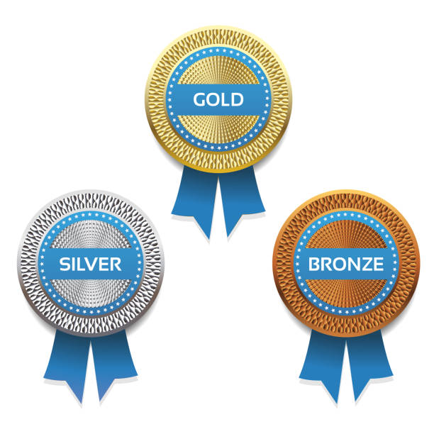 Gold, silver and bronze awards. Vector. eps 10 Gold, silver and bronze awards. Vector. eps 10 2nd base stock illustrations