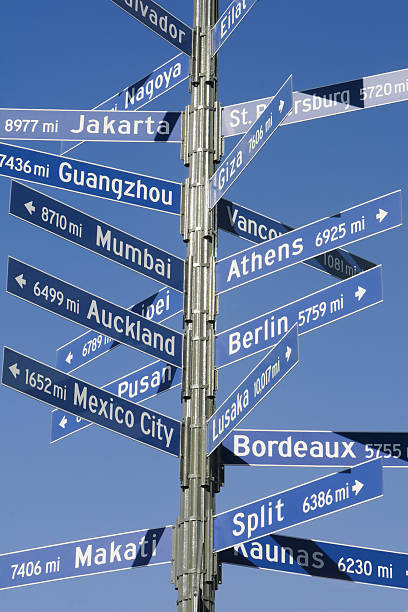 istock Directional Mileage Sign for World Cities 92623509