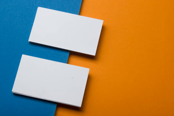 istock Business cards Mockup on color background. Flat Lay. copy space for text 926242144