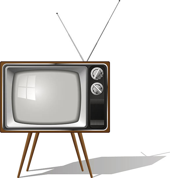 nieaktualny tv set - old fashioned image vertical color image stock illustrations