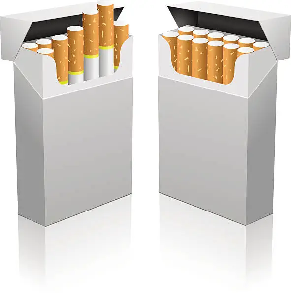 Vector illustration of Blank cigarettes pack