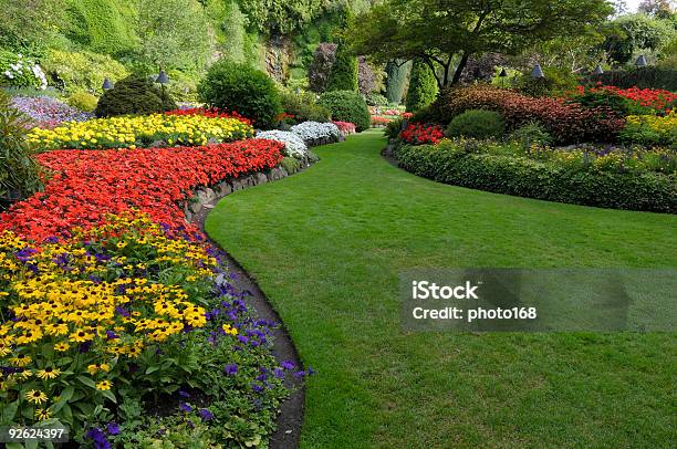 Summer Garden Stock Photo - Download Image Now - Landscaped, Ornamental Garden, Flowerbed