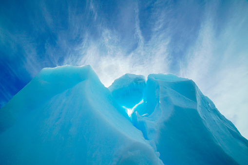 Blue glacier as background