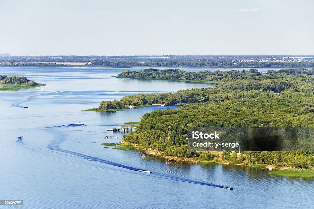 Summer Riverscape  Volga River Stock Photo