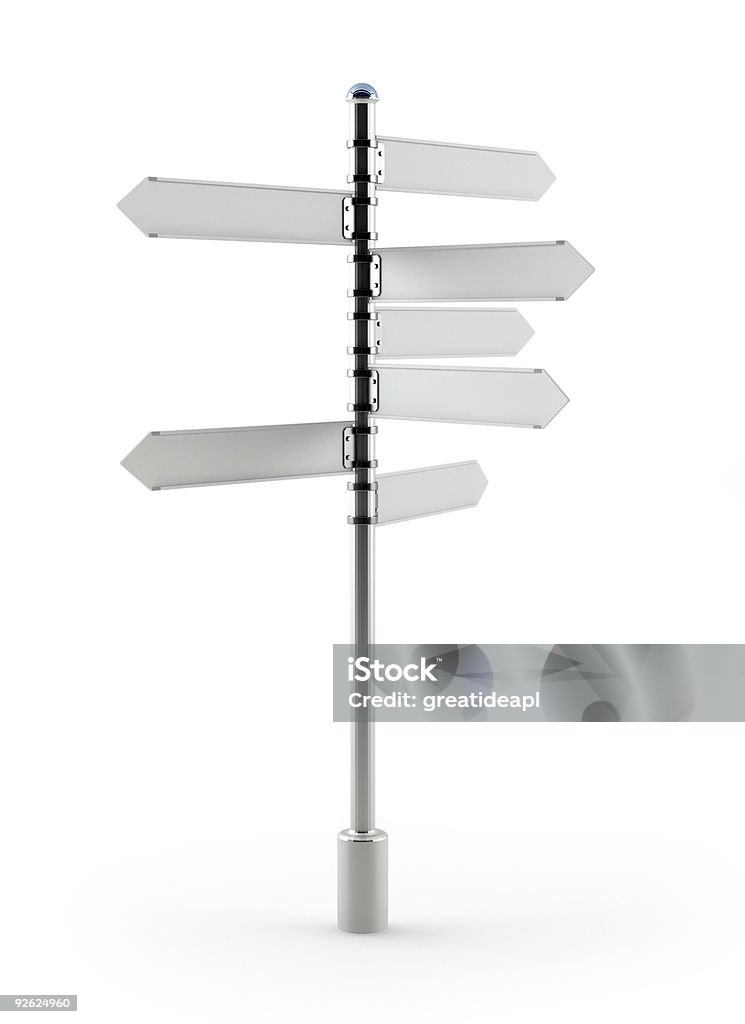 Grey poste de sinalização em branco - Royalty-free Espaço Vazio Foto de stock