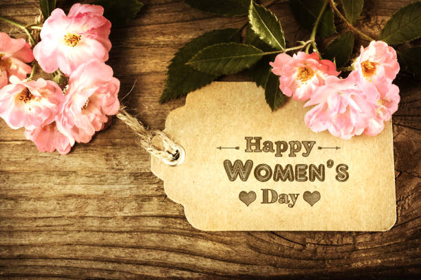 istock Happy Women's Day March 8th message label 926250200