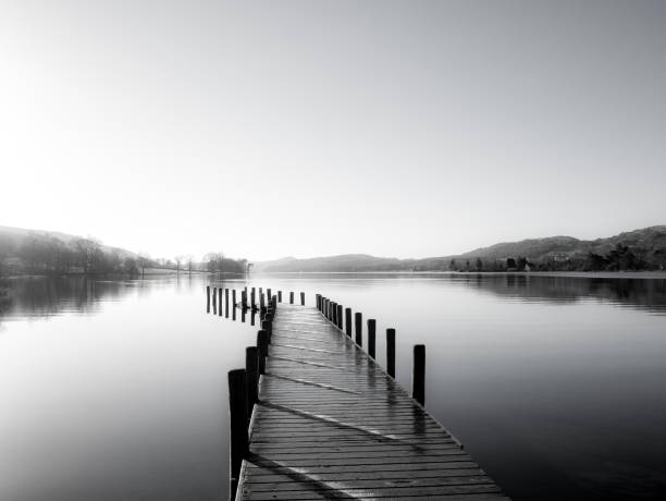istock Jetty on Coniston Water in Monochrome 926250354