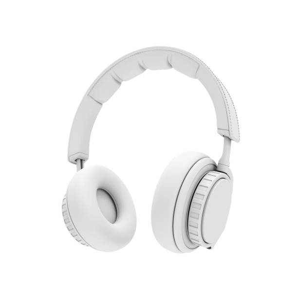 istock 3D Rendering White headphones isolated on white background 926253962