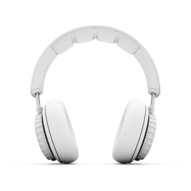 istock 3D Rendering White headphones isolated on white background 926254000