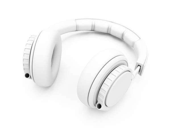 istock 3D Rendering White headphones isolated on white background 926254050