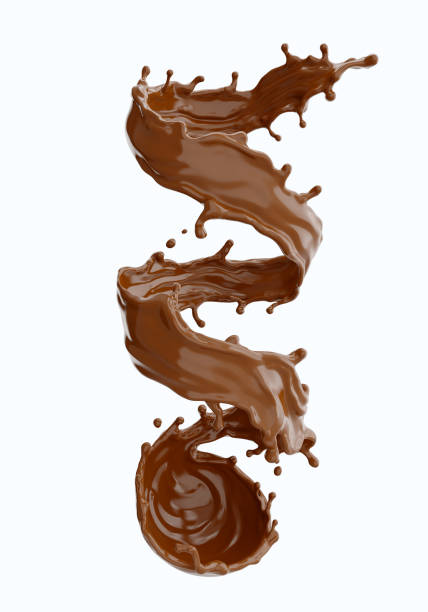 istock Spiral splash of brown chocolate 926254376