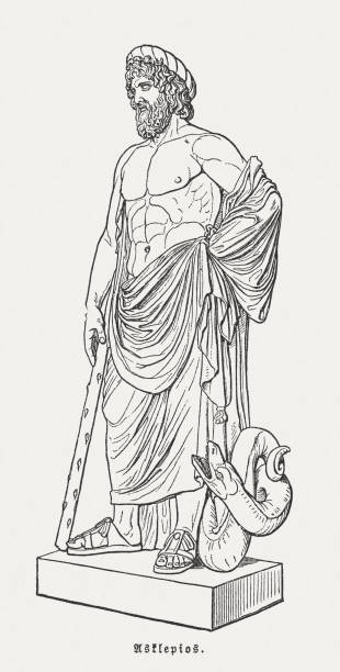 アスクレピオス (esculape、ルーヴル美術館)、医学、ギリシャ ローマの神は、1897 年に公開 - mythology statue roman roman mythology点のイラスト素材／クリップアート素材／マンガ素材／アイコン素材