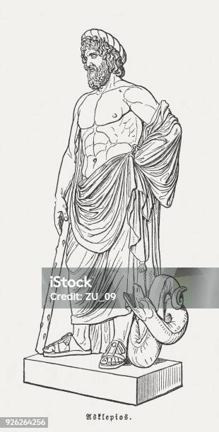 Asclepius Greekroman God Of Medicine Published In 1897 Stock Illustration - Download Image Now