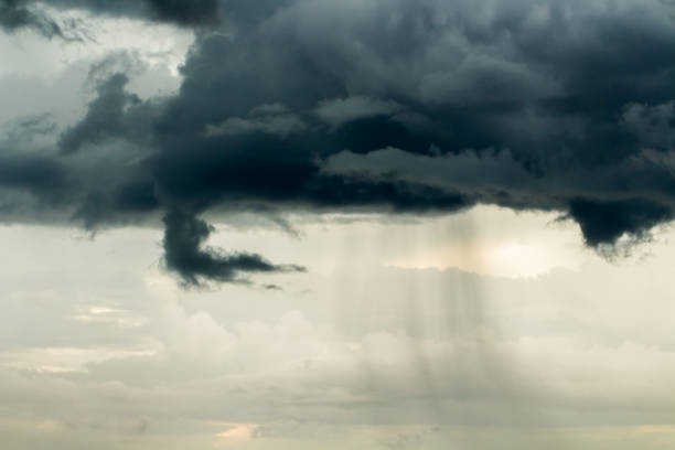 istock Rain clouds and gloomy sky in black and white 926272090