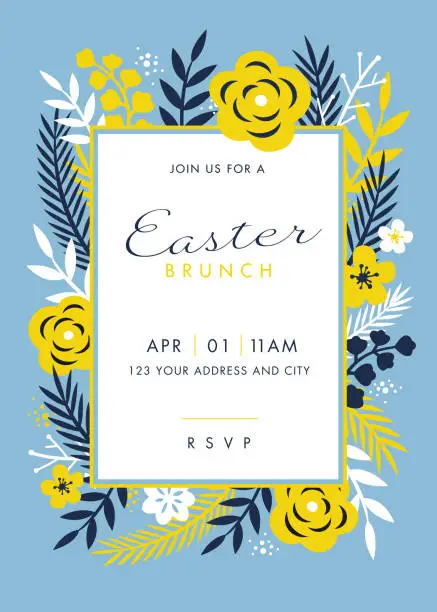 Vector illustration of Easter themed invitation design template