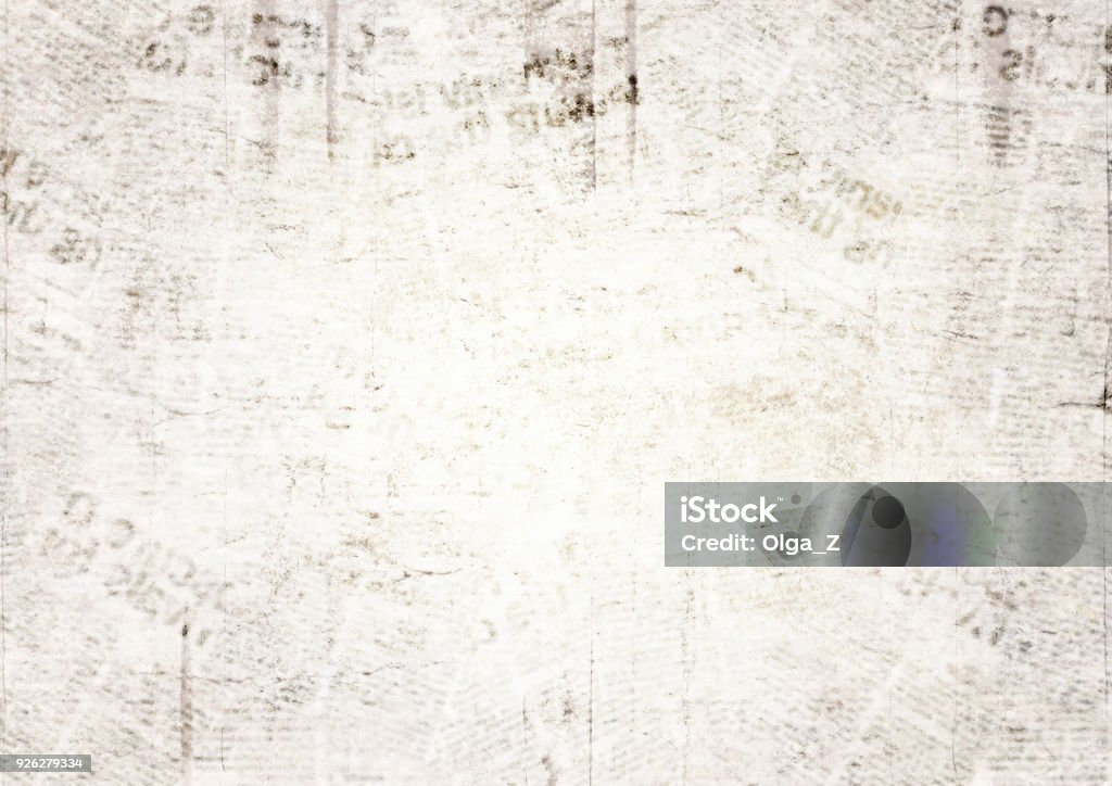 Vintage grunge newspaper texture background Vintage grunge newspaper paper texture background. Blurred old newspaper background. A blur unreadable aged newspaper page with place for text. Gray brown beige collage news pages background. Newspaper Stock Photo