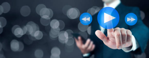 istock Businessman pressing play button to start or initiate projects 926282282