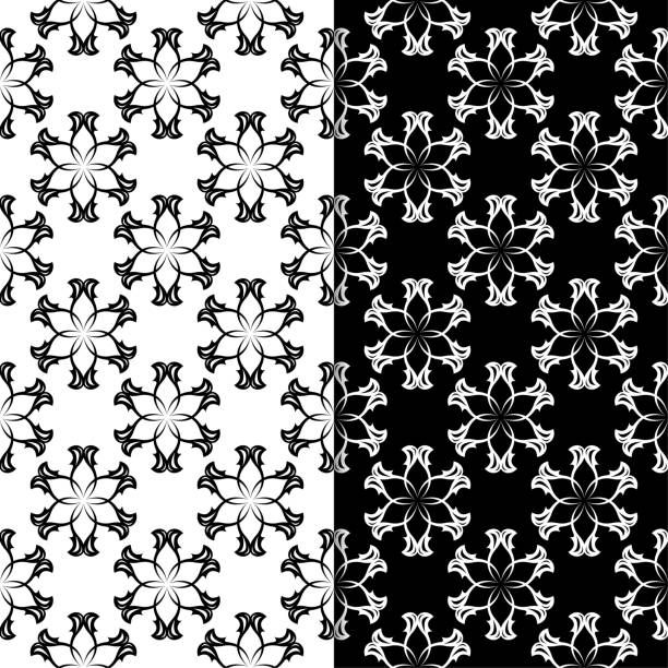 istock Black and white floral seamless ornaments. Set of backgrounds 926283444