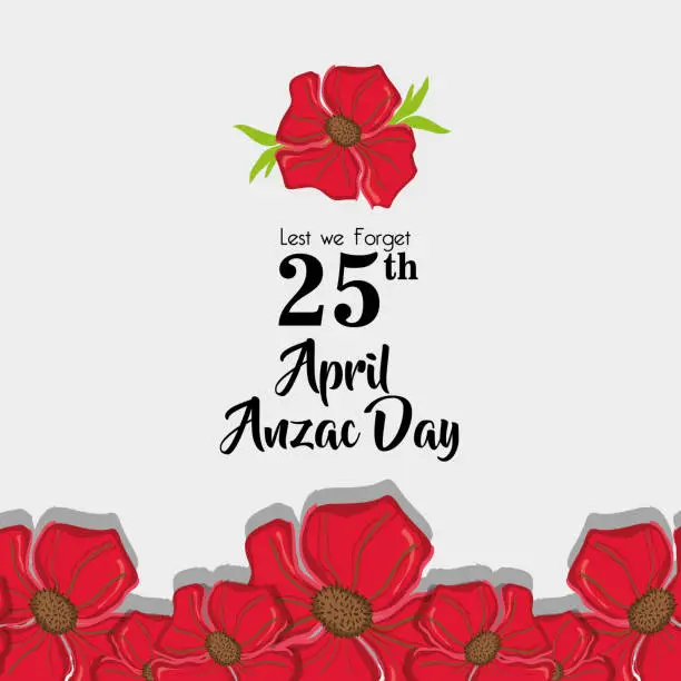 Vector illustration of Anzac day memorial to militar war