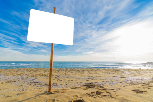 istock Iron signboard on the beach 926284698