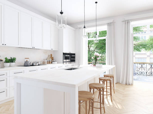 istock modern nordic kitchen in loft apartment. 3D rendering 926287052