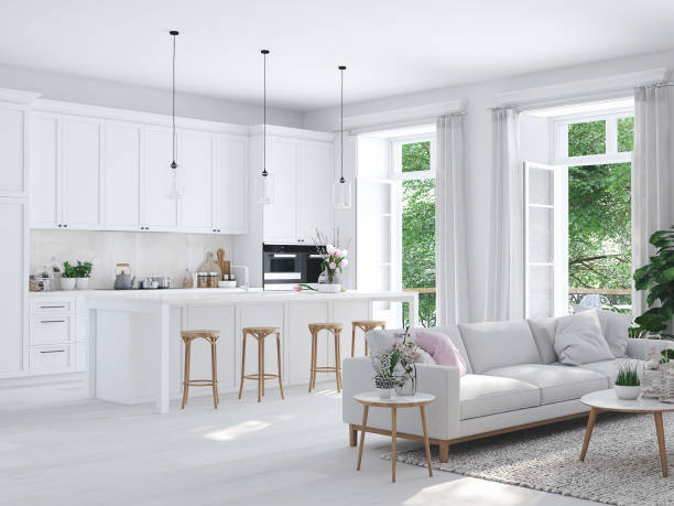 istock modern living room in townhouse. 3d rendering 926287156