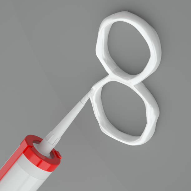 istock Visualization of silicone glue gun, writen number 8 926288328
