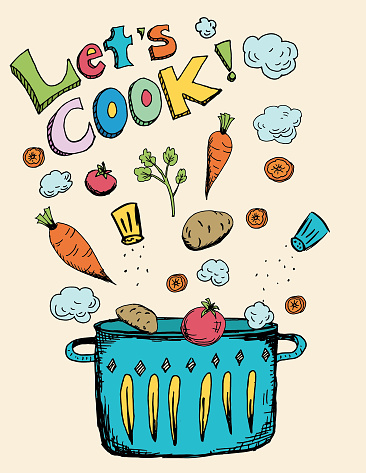 Hand Drawn Typography Cooking And Foods Stock Illustration - Download ...