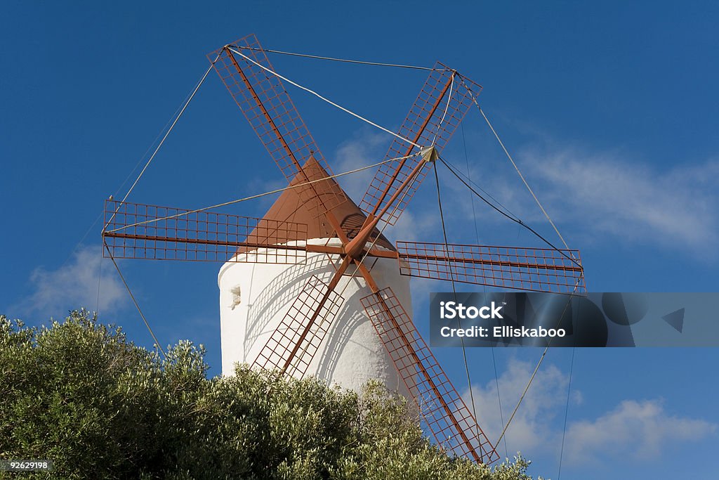 Mediterrane Windmühle - Lizenzfrei Agrarbetrieb Stock-Foto