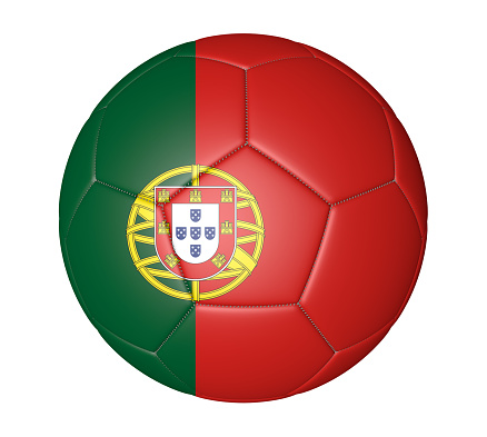 Portugal, Flag, Ball, Soccer Ball, White Background