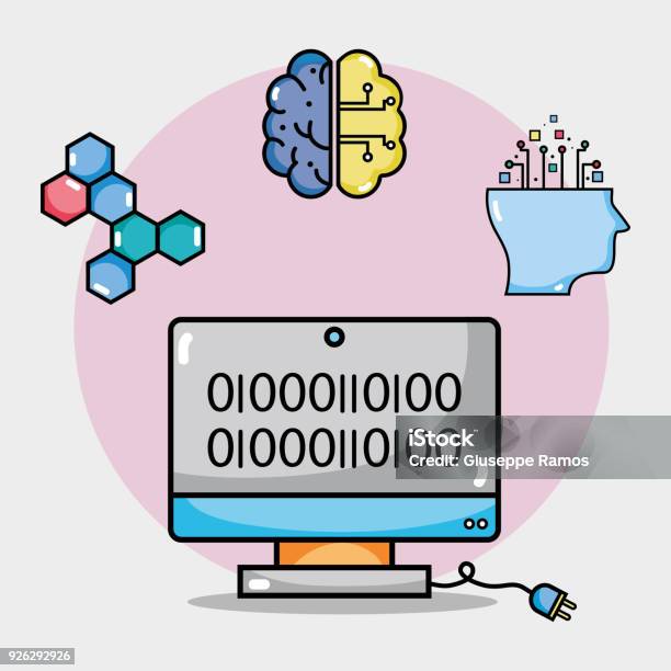 Computer Technology With Circuits Code Stock Illustration - Download Image Now - Adult, Artificial, Artificial Intelligence