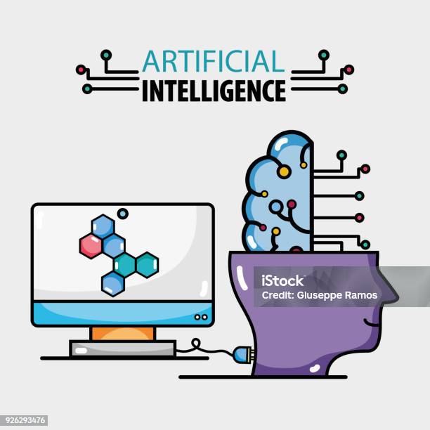 Computer Tecnology Connection With Artificial Intelligence Stock Illustration - Download Image Now