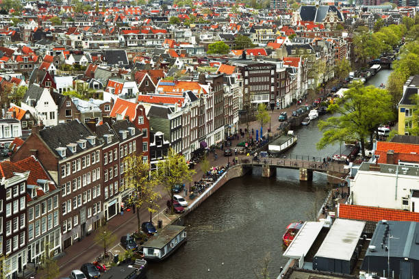 istock Aerial view to Amsterdam architecture and canals 926294128