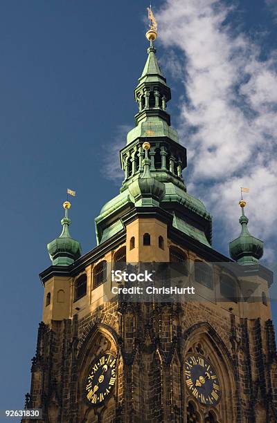 시계탑 At 흐라트차니 성 프라하 체코 0명에 대한 스톡 사진 및 기타 이미지 - 0명, 건축, 교회