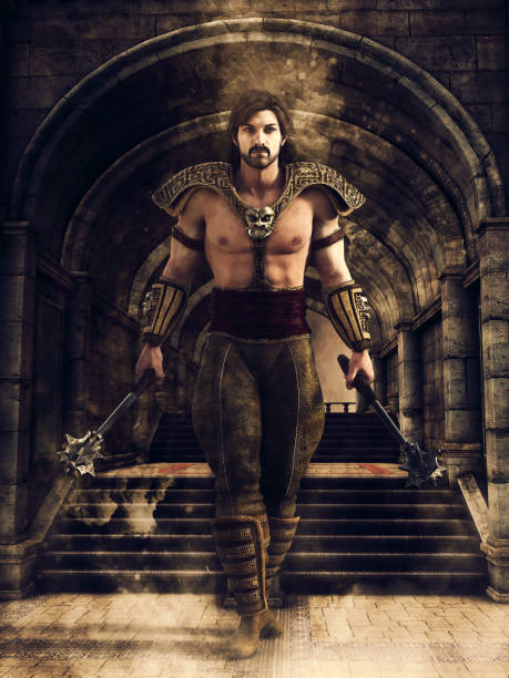 istock Male warrior in a castle corridor 926320966