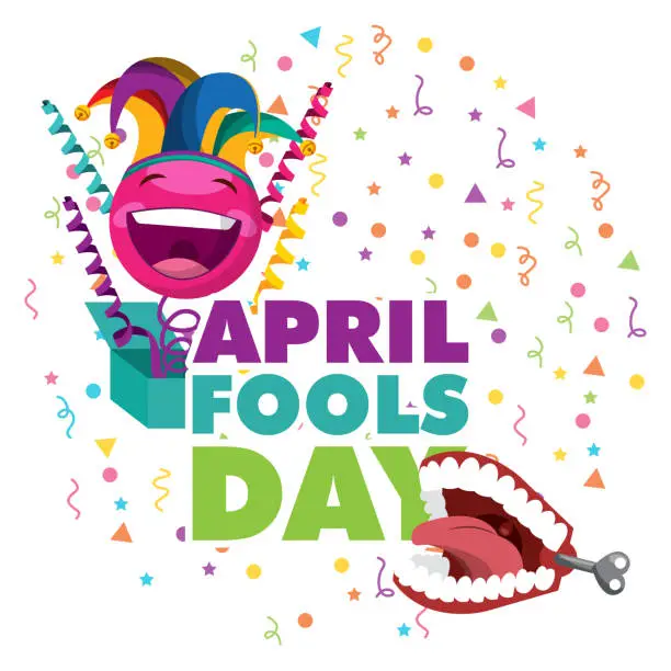 Vector illustration of april fools day card