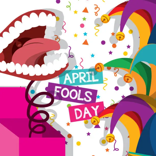 Vector illustration of april fools day card