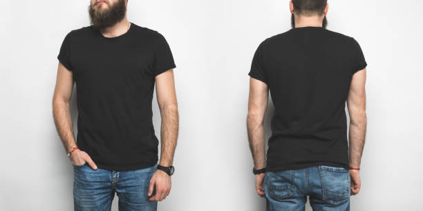 istock front and back view of man in black t-shirt isolated on white 926327882