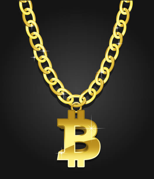 istock Bitcoin iconical symbol on the golden chain as the jewellery concept 926329402