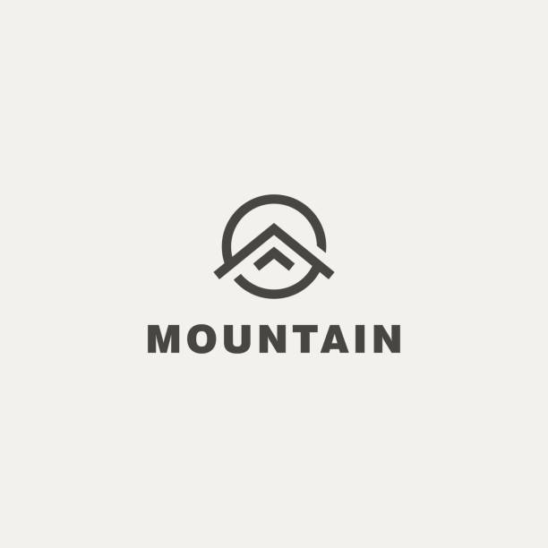 illustrazioni stock, clip art, cartoni animati e icone di tendenza di montagna. modello di icona vettoriale - montagna immagine