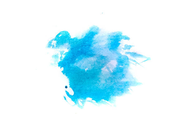istock Blue watercolor circle isolated on white background 926351410
